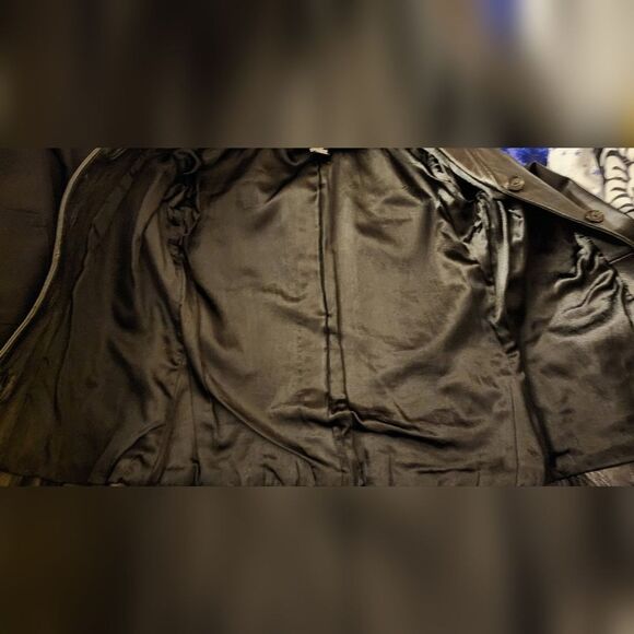 Mossimo Genuine Leather Jacket Women’s Small Black Button Front Blazer Style - Picture 6 of 7